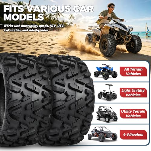 PROPARTS Set of 2 26x11-14 All-Terrain ATV UTV Tires, 6-Ply 26x11x14 Tire for Off-road, Trail, Mud, and Sand, Tubeless - size: 26x11-14