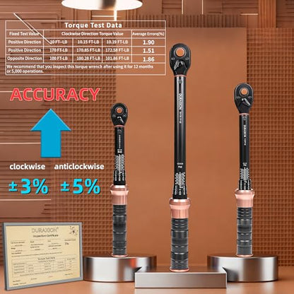 Torque Wrench Set 1/4 3/8 1/2-Inch Drive 20-240in.lb 5-50&10-170ft.lb - size: 1/4 3/8 1/2" 20-240IN.LB,5-50,10-170FT.LB