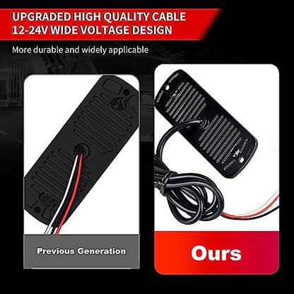 12LED Trailer Tail Light 12-24V Red Super Bright Ultra Slim Trailer Lights Surface Mount Tail Light Brake Light for ATV Boat Trailers Truck Tractor (Pack of 2) - size: 2PCS