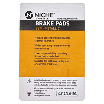 NICHE Front Rear Brake Pad Set for Suzuki 69100-47820 Semi-Metallic - size: Semi-Metallic