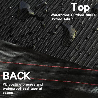800D Motorcycle Cover 91 Inch - Outdoor Moped Cover with Lock Hole Universal Fit, Heavy Duty & All-Weather Waterproof Motor Cycle Protection Fit for Harley, Honda, Kawasaki, Fit Up to 91" Motorcycles - size: (XL) 91" x 37" x 49"