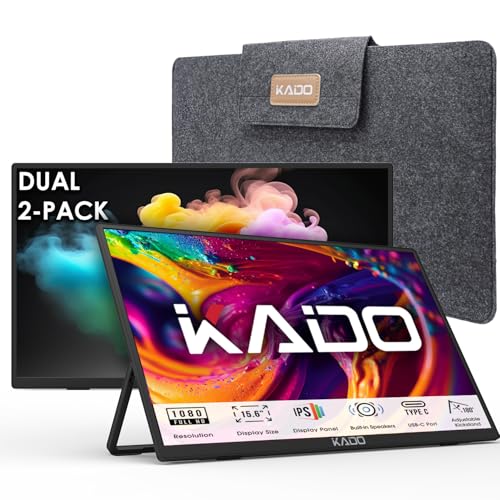 Kado Dual Portable 2-Pack 15.6'' FHD 1080p Ultra-Slim Laptop Monitor - size: Kickstand 2-Pack