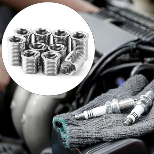 M10x1.0 Spark Plug Thread Repair Kit, 11‑Piece Tap & Inserts Set - color: silver
