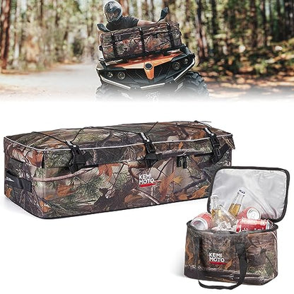 KEMIMOTO ATV Gear Bag for Front Rear Rack, 73L Storage Bag with 12L Cooler - color: Camo