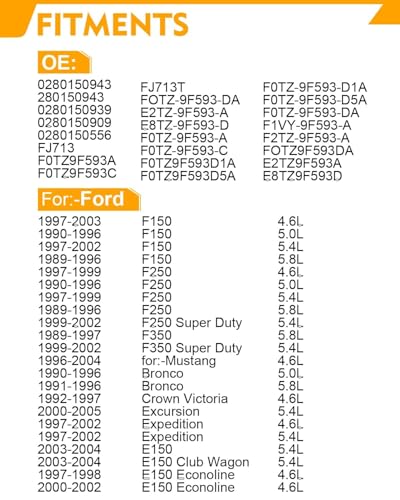 Fuel Injectors for:-Ford Bronco 1990-1996 F150 F250 F350
