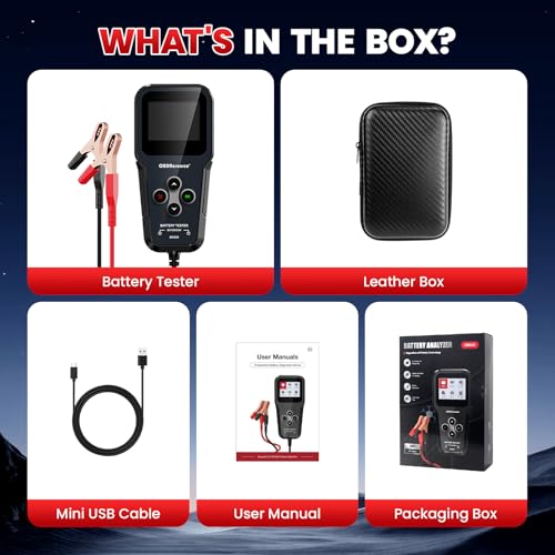 OBDResource Professional Car Battery Tester, Automotive Battery Analyzer - color: red