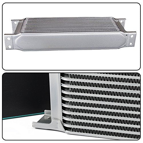 GRAND ORANGE Engine AN10 Oil Cooler + Thermostat Plate + 2 * Oil Lines Kit - size: 19 Row 10 AN+Thermostat Plate
