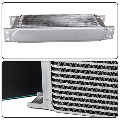 GRAND ORANGE Engine AN10 Oil Cooler + Thermostat Plate + 2 * Oil Lines Kit - size: 19 Row 10 AN+Thermostat Plate