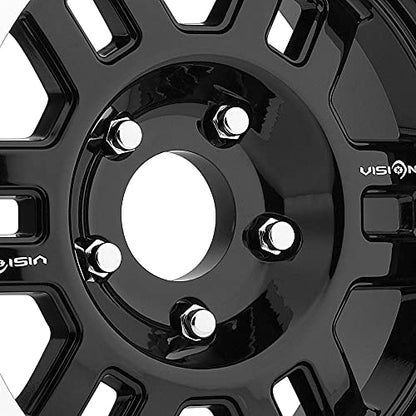 Vision 398 Manx Gloss Black Machined Lip 16X7 Wheel Rim (0 offset, 5-4.5)