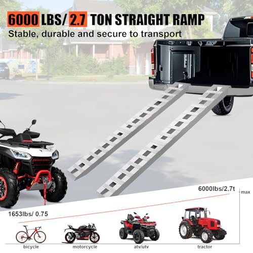 6000LBS Aluminum Loading Ramps 84x14 in, 7FT Low Profile 2 Pack - size: 84x14inch