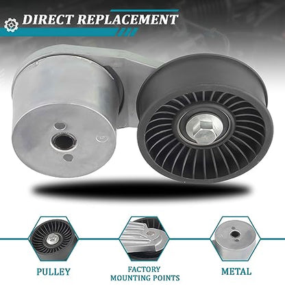 IRONTEK F4TZ6B209AA Belt Tensioner Pulley Assembly fit for Ford (1987-1992 Bronco/ 1987-1996 E-150 Econoline/ 1987-1996 E-150 Econoline Club Wagon/ 1987-1996 E-250 Econoline) #F4TE6B209AE E7TZ6B209H - size: F4TZ6B209AA