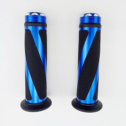 Universal Motorcycle Rubber Gel Handlebar Hand Grips for 7/8" Bar End Handle Bars Sports Bikes - color: Blue