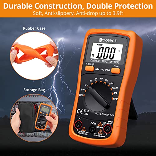 Neoteck Auto-Ranging Digital Multimeter with Backlit LCD,2000 Counts