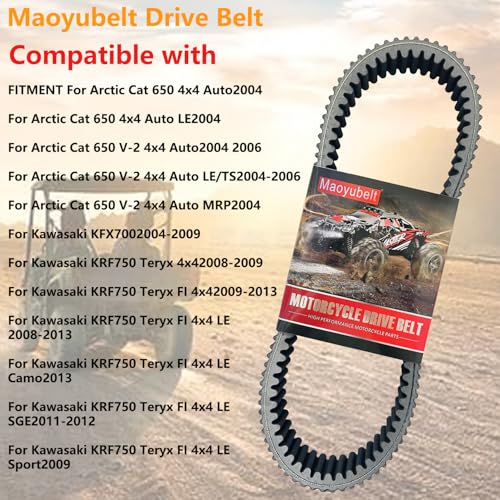 Drive Belt Compatible with ATV Brute Force 650 750 2005-2020 / KFX 700 2004-2009 / Prairie 360 650 700 2002-2012 / Teryx 750 2011 New OEM Replacement for 59011-0019 19C3218