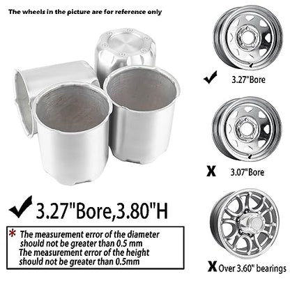 4Pcs 3.27" OD 3.72" H Gear Style Trailer Wheel Center Caps for Rim - size: 3.27" OD 3.72" H