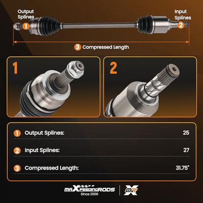 maXpeedingrods 6607509 Front CV Axle Assembly for Subaru Outback 2010-2014 - size: for 66-07509-2PC