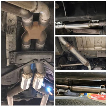 4 Inch Exhaust Muffler with Clamp, 4" Inlet/Outlet 30" Overall Length Resonator, Stainless Steel Straight Through Design Performance Muffler with Clamp, 1 PC - size: 4'' inlet, 8'' body width
