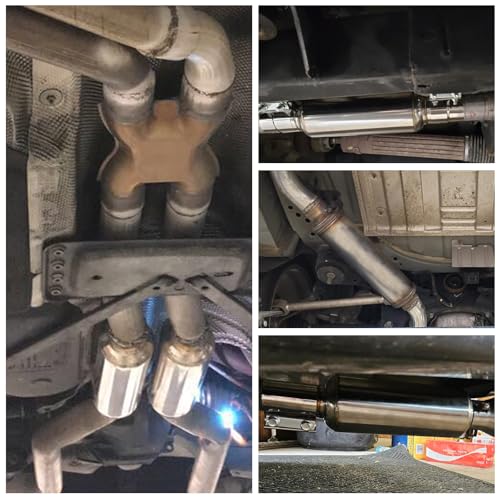5 Inch Exhaust Muffler with Clamp, 5" Inlet/Outlet 30" Overall Length Resonator, Stainless Steel Straight Through Design Performance Muffler with Clamp, 1 PC - size: 5'' inlet, 7'' body width