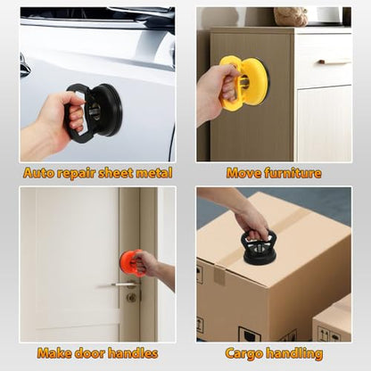 Dent Remover Tool for Car, Car Body Repair Dent Removal Tools, Orange Suction Cup Dent Puller, Hail Damage Repair Kit Dent Puller Tool - color: Orange