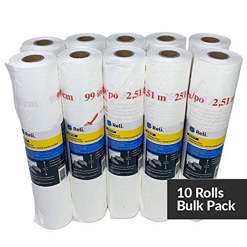 Reli. Masking Film, 10 Rolls Bulk (90' Foot x 99" Inch) - size: 90 foot length x 99 inch width | 10 rolls