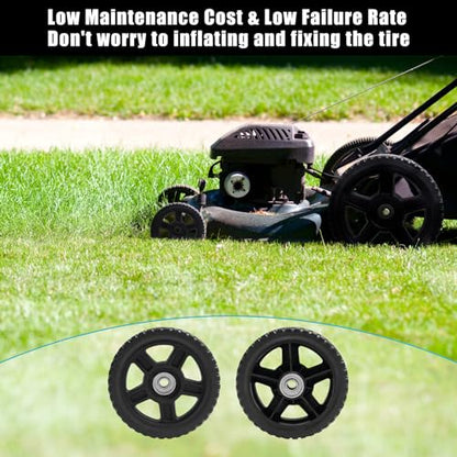 8 Inch Lawn Mower Wheels kits with Bolts & Nuts - 2 Pack General Tire Push Mower Plastic Wheels Fits Craftsman Mower Generator Garden Tiller Most Standard push Lawn Mowers (8×1.75'') - size: 8 inch
