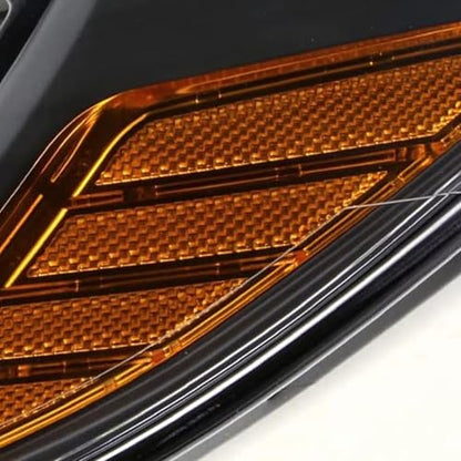Headlights Assembly w/Bulbs Set For 2012-2014 Ford Focus Black Housing - color: For 2012-2014 Focus
