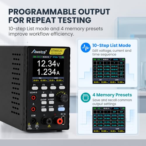 DC Power Supply Variable, 80V 20A 500W Programmable Power Supply Multimeter - size: ATM8520/80V/20A/500W