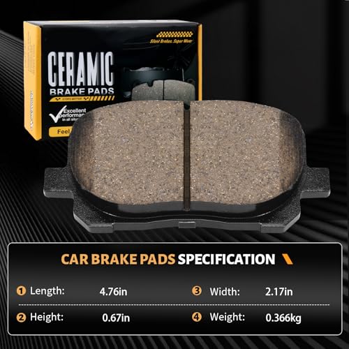D923 Front Ceramic Brake Pads Kit Fit For Toyota Corolla 2003-2008, For Toyota Matrix 2003-2008, For Pontiac Vibe 2003-2008 - style: HZ923