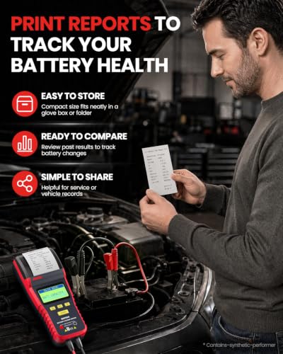 ANCEL BST500 12V 24V Car Battery Tester with Printer, Battery Load Tester - size: BST500