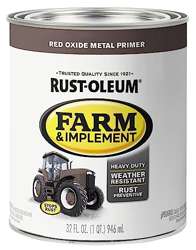 Rust-Oleum Farm & Implement Red Oxide Metal Primer Paint - color: Red Oxide Metal Primer, size: 32 Ounce (Pack of 1)