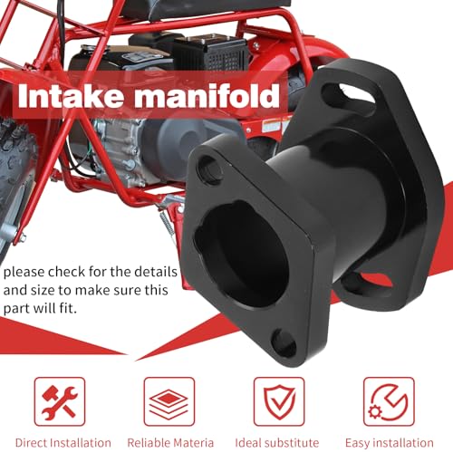 Intake Pipe Inlet Manifold Kit, Black CNC Inlet Pipe Manifold with Gasket Screws, Replacement for Coleman ct200u bt200x GX160 GX200