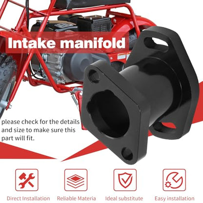 Intake Pipe Inlet Manifold Kit, Black CNC Inlet Pipe Manifold with Gasket Screws, Replacement for Coleman ct200u bt200x GX160 GX200