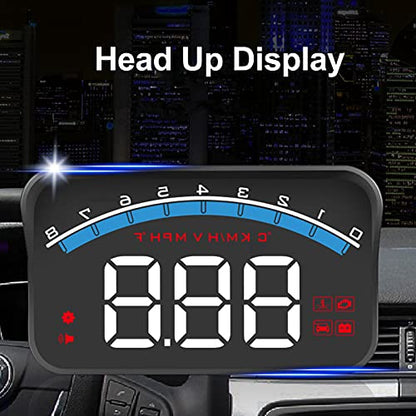 Heads Up Display for Cars, Car HUD Head Up Display M6S Universal Car 3.5 Inch HUD OBD Interface Windshield Projector, Speed, Engine RPM, OverSpeed War
