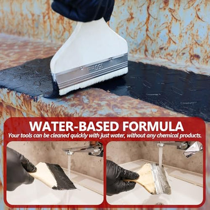 2-in-1 Rust Converter & Metal Primer, 34 Fl Oz Black Rust Inhibitor Paint for Metal, Automotive Rust Reformer, Industrial Grade Water Based, Heat Resistance & UV Resistant - size: Black-34 FL OZ