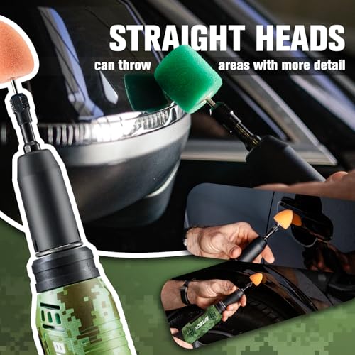 BATOCA 2026 S6 Mini Cordless Polisher 2 Heads for Motorcycles Detailing Kit - size: Camouflage Pattern Style with 2 batteries