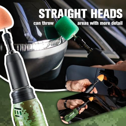 BATOCA 2026 S6 Mini Cordless Polisher 2 Heads for Motorcycles Detailing Kit - size: Camouflage Pattern Style with 2 batteries
