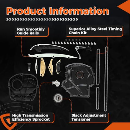 Engine Timing Chain Kit and Cover Gasket EA888 1.8&2.0L For Audi Q5 Volkswagen - size: EA888
