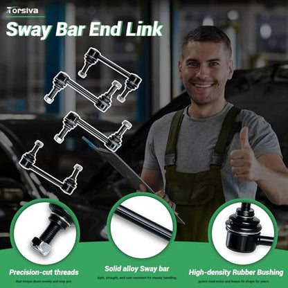 4Pcs Front Rear Stabilizer Sway Bar End Links Compatible with Hummer 2006 2007 2008 2009 2010 H3, 2009-2010 H3T #OE K750185 K750243 - size: K750185&K750243-4PC