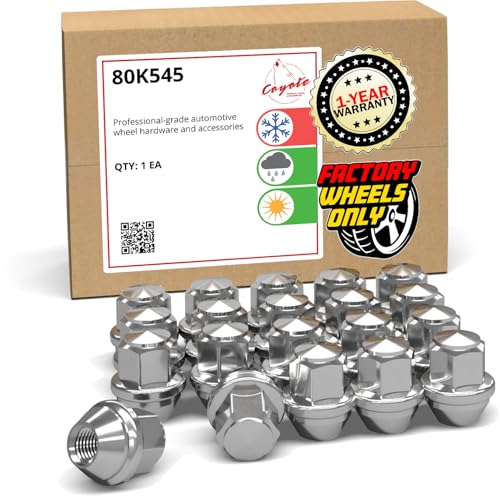 Wheel Accessories Parts 20 Pcs M12x1.5 12x1.5 Thread OEM Style Lug Nuts 1.25" 32mm Long Chrome 3/4" 19mm Hex Fits Ford Bronco Sport Escape Fusion ｜ Lincoln Corsair CV6Z-1012-C ｜ 611-303 - color: Chrome, style: Ford Escape Fusion