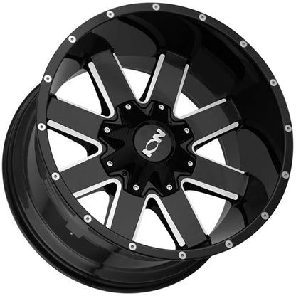 Ion Wheels 141 Gloss Black Milled Wheel with Alloy Steel (20 x 9. inches /6 x 106 mm, 15 mm Offset)