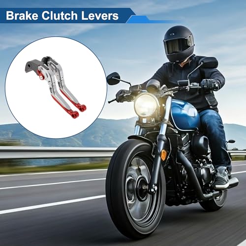 Short/Long Brake Clutch Lever for Suzuki GSXR600 2006-25 Titanium - color: Titanium Handle Red End
