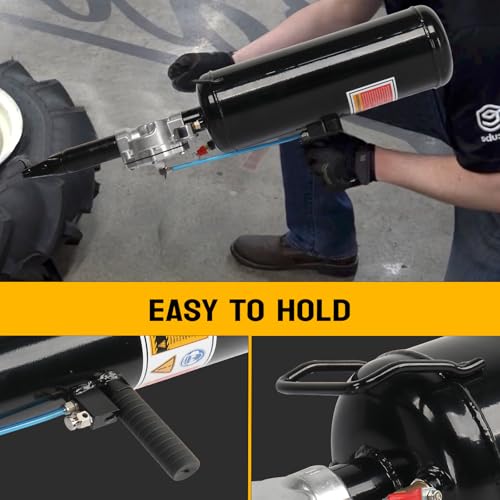 TUFFIOM 2.1/8L Gallon Air Tire Bead Blaster Seater w/Pressure Gauge & Handle, Wheel Trigger Seating Tool Inflator Tank for Motorcycle ATV Car, 87-116PSI Operating Pressure, Black - color: Black