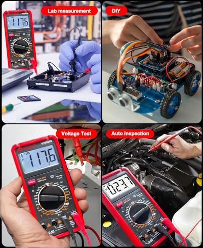 MY8906B Multimeter Tester TRMS Digital Multimeter 750V-1000V Measures DC/AC Voltage DC/AC Current Resistance Continuity Diodes Frequency Transistor HEF NCV Live Wire Detection