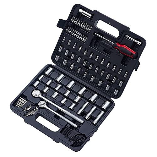 MECHMAX 120-Piece Socket Wrench Set, 1/2 & 3/8-In Ratchet Kit - style: 120 Piece