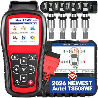 Autel MaxiTPMS TS508WF TPMS Programming Tool, w/ 4PCS ($120) MX Sensors