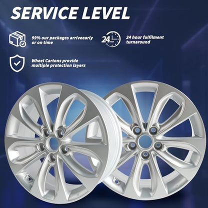 New Single 18x7.5 Inch 18 Inch 18" Premium Aluminum Alloy Wheel Rim Fits for Hyundai Sonata 2011 2012 2013, 529103Q350, OE Direct Fit Replacement Rims, 560-70804A, Silver