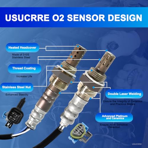 2Pcs 234-4242 234-4251 O2 Oxygen Sensor,Automotive Replacement 02 Sensors Compatible with Chevrolet/Chevy for Equinox 2.4L 2010 2011 2012 2013 2014 for GMC/Terrain 2.4L Upstream Downstream
