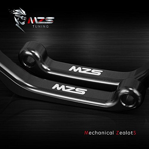 MZS Black Dirt Bike Brake Clutch Levers Adjustable Foldable Pivot Short Set - color: Black, size: WR250F/WR450F/KLX300R/KLX450R
