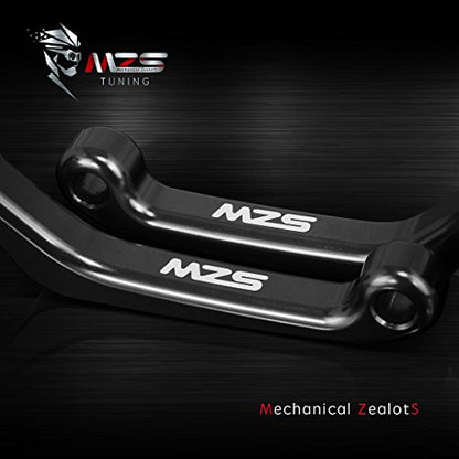 MZS Black Dirt Bike Brake Clutch Levers Adjustable Foldable Pivot Short Set - color: Black, size: WR250F/WR450F/KLX300R/KLX450R