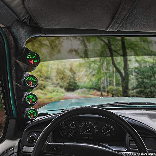 GlowShift Black Quad Pillar Gauge Pod Fits Ford F-Series 1992-1997